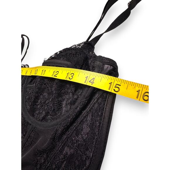 Dealmore Black Floral Lace Bustier Top Approx size Medium - Picture 5 of 10